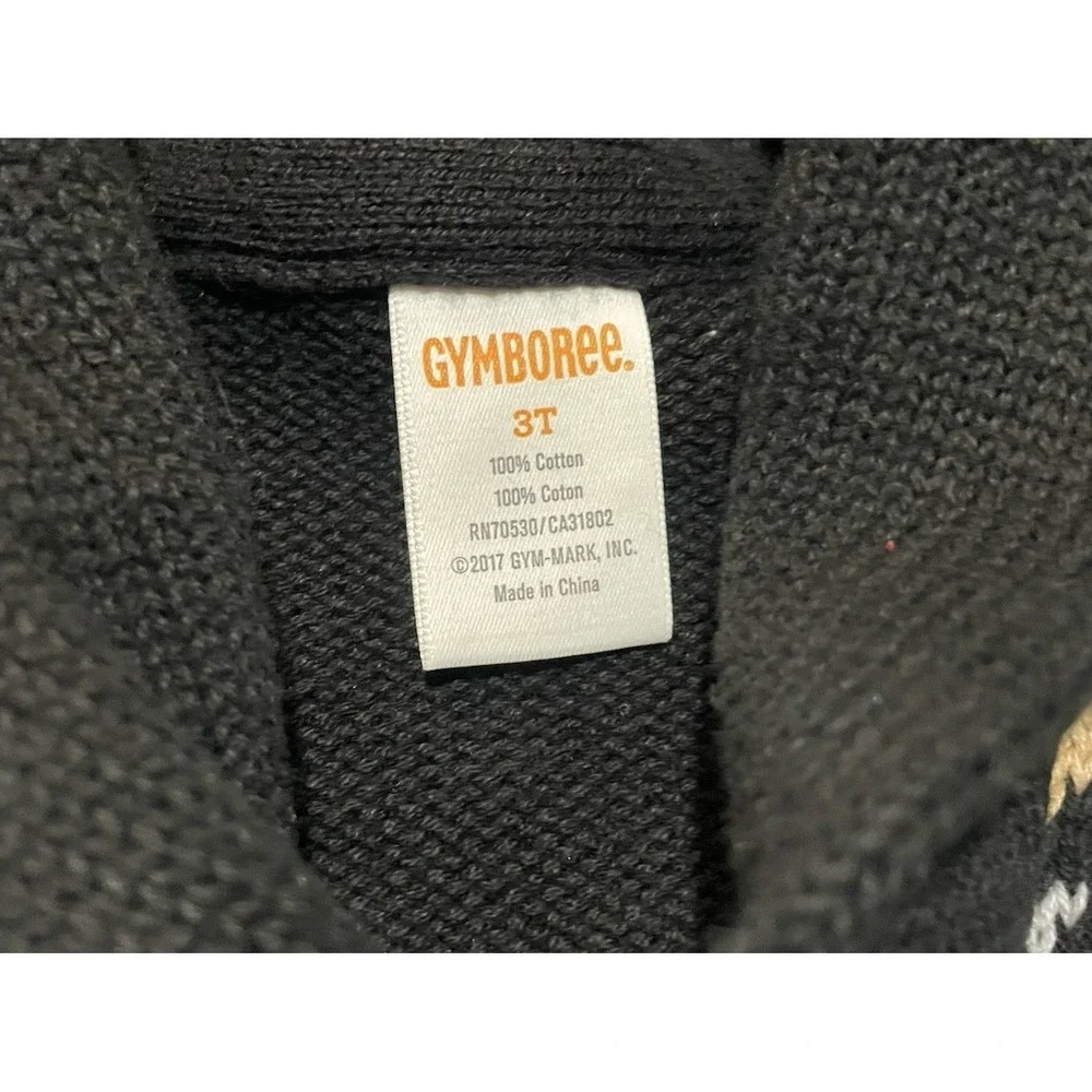 Gymboree Shawl Collar Cardigan Sweater Size 3T Button-up Black Warm Holidays Ski